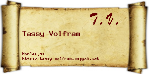 Tassy Volfram névjegykártya